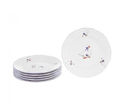 Набор плоских тарелок Repast 25 см Гуси (6 шт) - фото 11072