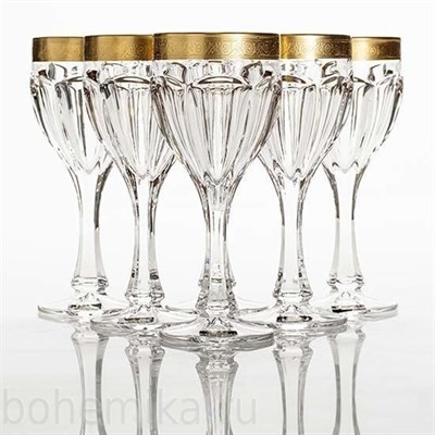 Набор бокалов для вина Сафари золото, 6 штук по 250 мл - фото 11136