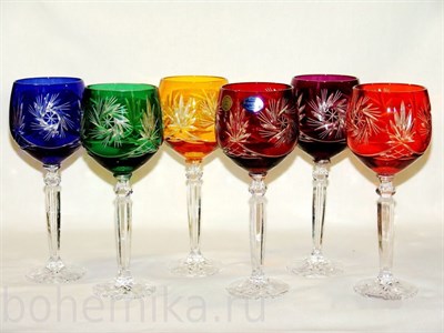 Набор бокалов для вина, цветной хрусталь 280 мл - фото 11173