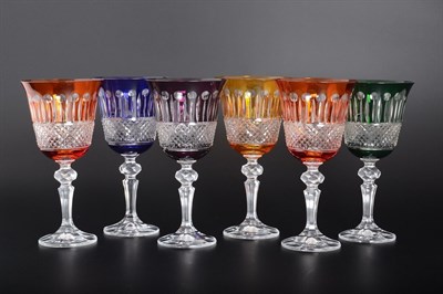 Набор бокалов для вина Bohemia Цветной хрусталь 220мл (6 шт) - фото 11533