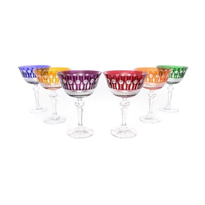 Набор бокалов для мартини 180 мл Цветной хрусталь (6 шт) - фото 11534