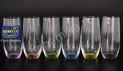 Стаканы для сока или воды "Арлекино" (6 штук, разноцветные) - фото 12051