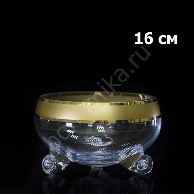 Конфетница матовое золото 16 см триножка - фото 12213