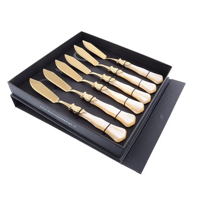 Набор столовых ножей для рыбы domus ginevra gold (6 шт) - фото 12305