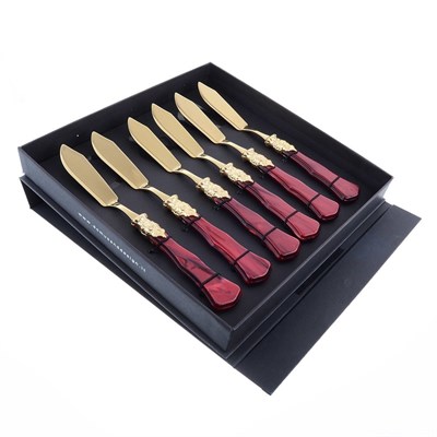 Набор столовых ножей для рыбы domus ginevra gold (6 шт) - фото 12307