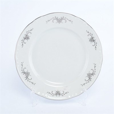 Набор тарелок Thun Констанция серый орнамент отводка платина 17 см(6 шт) - фото 13759