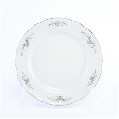 Набор тарелок Thun Констанция серый орнамент отводка платина 19 см (6 шт) - фото 13760