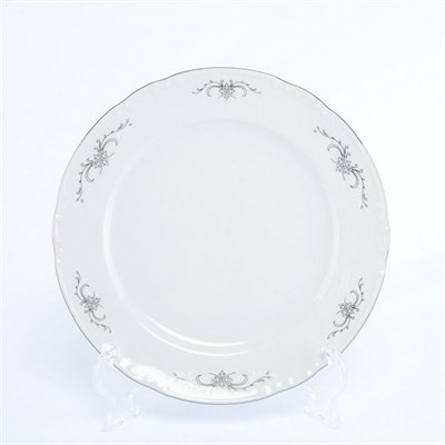 Набор тарелок Thun Констанция серый орнамент отводка платина 21 см (6 шт) - фото 13761