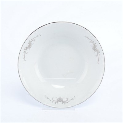 Набор тарелок Thun Констанция серый орнамент отводка платина 24 см(6 шт) - фото 13762