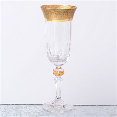 Набор фужеров Кристина для шампанского Bohemia Gold Zvonek Mat 150мл - фото 14148