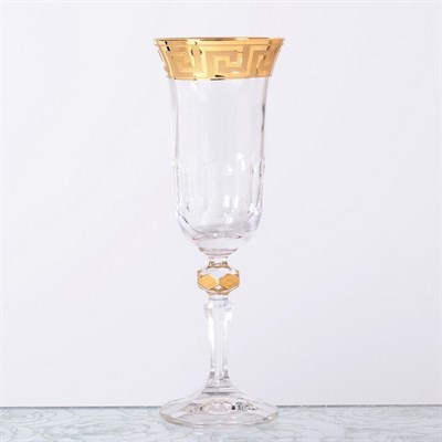 Набор фужеров Кристина для шампанского Bohemia Gold Костка 150мл(6 шт) - фото 14154