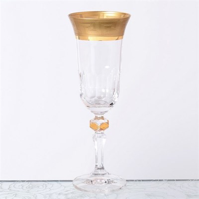 Набор фужеров Кристина для шампанского Bohemia Gold Костка матовая 150мл(6 шт) - фото 14155