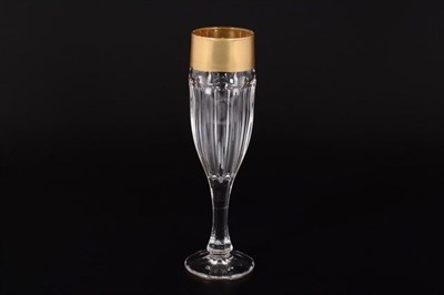 Набор фужеров для шампанского Bohemia Gold Safari матовая полоса 150 мл(6 шт) - фото 14169