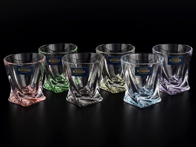 Набор стопок для водки Crystalite Bohemia Quadro Ассорти 55 мл(6 шт) - фото 14400