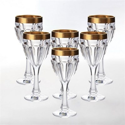 Набор бокалов для вина Crystalite Bohemia Сафари Gold 290 мл - фото 14409