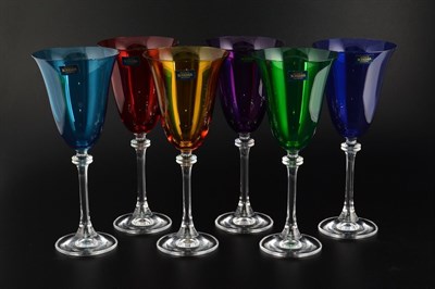 Набор бокалов для вина цветные Crystalite Bohemia Asio/Alexandra 250 мл(6 шт) - фото 14509