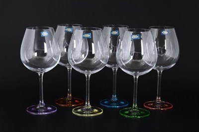 Набор бокалов для вина Crystalite Bohemia Colibri/Gastro Арлекино 650мл (6 шт) - фото 14538