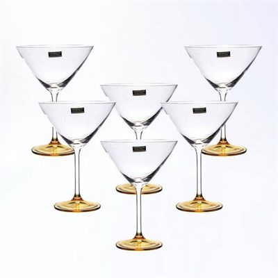 Набор бокалов для мартини Арлекино Crystalite Bohemia Colibri/Gastro 280 мл(6 шт) - фото 14539