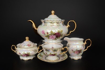 Чайный сервиз на 6 персон Carlsbad Фредерика Роза перламутр 17 предметов - фото 14842