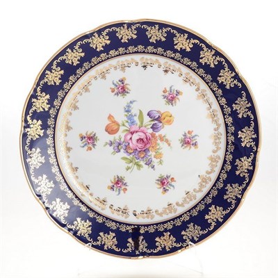 Блюдо круглое Thun Констанция Кобольт Полевой цветок 30см - фото 14934