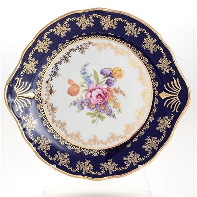 Тарелка для торта Thun Констанция Кобольт Полевой цветок 27см - фото 14944