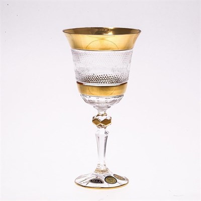 Набор бокалов для вина Bohemia Max Crystal Хрусталь с золотом 220мл (6 шт) - фото 15095