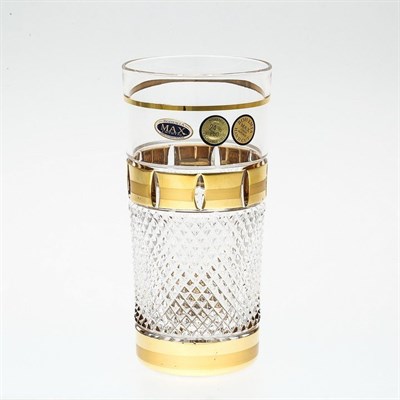 Набор стаканов для воды золото Bohemia Max Crystal 350 мл(6 шт) - фото 15114