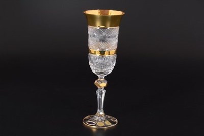 Набор фужеров для шампанского хрусталь с золотом Bohemia Max Crysta 150 мл(6 шт) - фото 15115