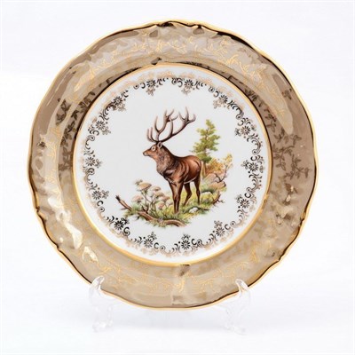 Набор тарелок Sterne porcelan Охота Бежевая 21 см(6 шт) - фото 15167
