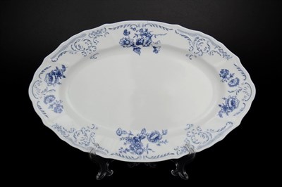Блюдо овальное Bernadotte Синие розы 34 см - фото 15207