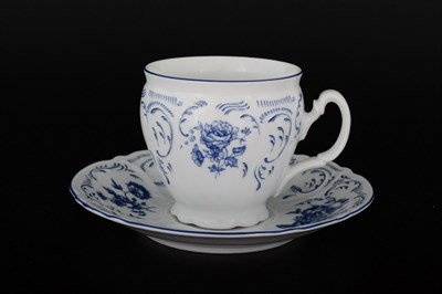 Набор чайных пар бочка Bernadotte Синие розы 240 мл(6 пар) - фото 15211