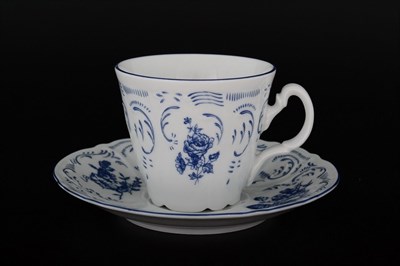Набор чайных пар ведерка Bernadotte Синие розы 200 мл(6 пар) - фото 15212