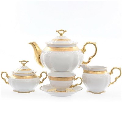 Чайный сервиз Carlsbad Мария Луиза матовая полоса 6 персон 17 предметов - фото 15537