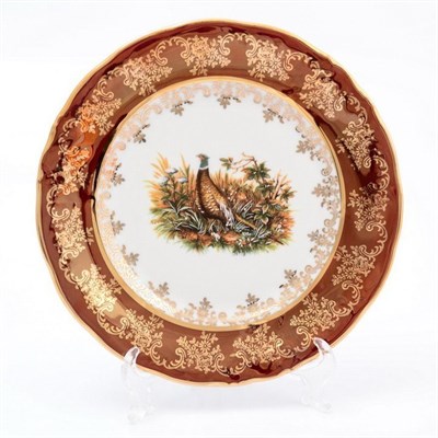 Набор тарелок Queen's Crown Охота красная 19 см 6 шт - фото 15623