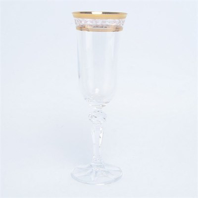 Набор фужеров для шампанского Crystalex Bohemia Кристина Золотой Лист V-D 150 мл(6 шт) - фото 15895