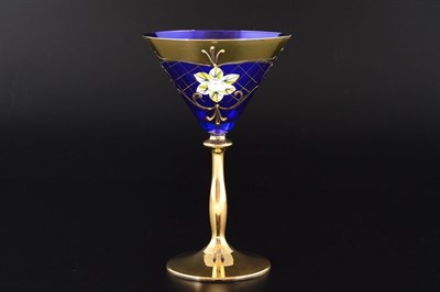 Набор бокалов для мартини Uhlir Лепка синяя (6 шт) - фото 16113
