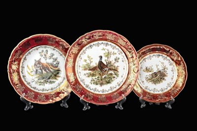 Набор тарелок Carlsbad Фредерика Охота Красная 18 предметов - фото 16266
