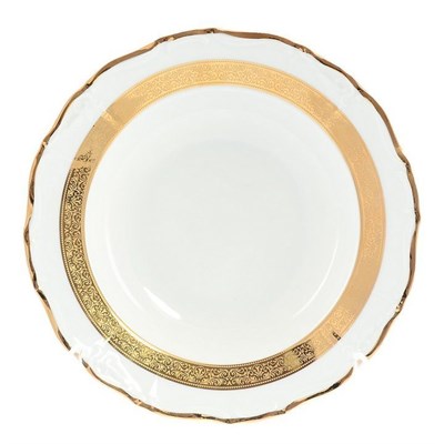 Набор глубоких тарелок Thun Мария Луиза золотая лента 23 см(6 шт) - фото 16397