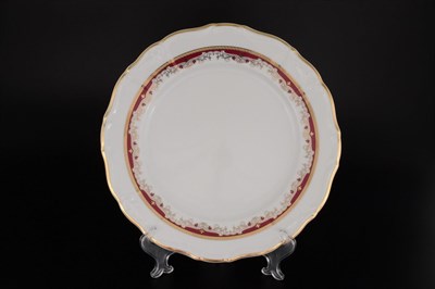 Блюдо круглое Thun Мария Луиза красная лилия 30 см - фото 16436