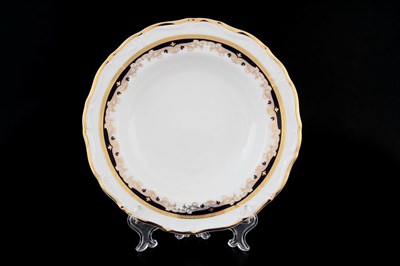 Набор глубоких тарелок Thun Мария Луиза Синяя лилия 23см (6 шт) - фото 16455