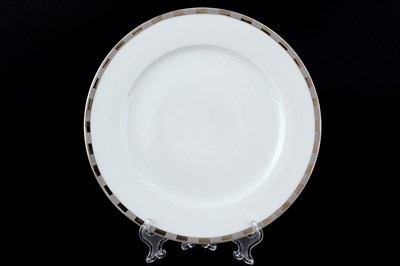 Набор тарелок Thun Опал платиновые пластинки 21 см(6 шт) - фото 16527