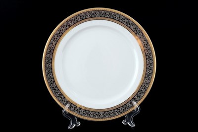 Набор тарелок Thun Опал Широкий кант платина золото 21см (6 шт) - фото 16544