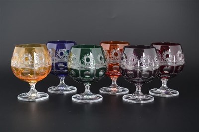 Набор бокалов для бренди Bohemia Цветной хрусталь 250мл (6 шт) - фото 16591