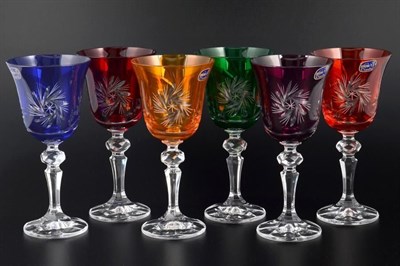 Набор бокалов для вина Bohemia Цветной хрусталь 170 мл(6 шт) - фото 16594