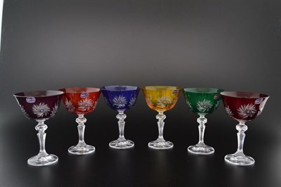 Набор бокалов для мартини 180 мл Цветной хрусталь (6 шт) - фото 16599