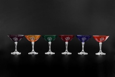 Набор бокалов для мартини 200 мл Цветной хрусталь (6 шт) - фото 16604
