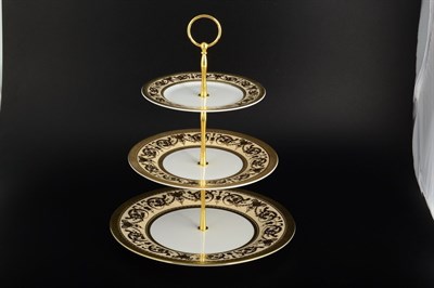 Этажерка (Горка) три яруса Falkenporzellan Imperial Creme Gold - фото 16801
