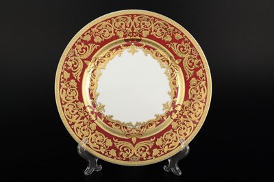 Набор тарелок Falkenporzellan Natalia bordeaux gold 23 см(6 шт) - фото 16814