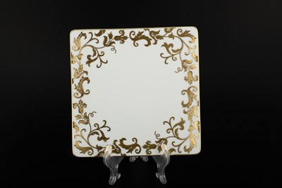 Набор тарелок квадратных Falkenporzellan Tosca Wahite Gold 21см(6 шт) - фото 16855