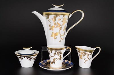 Чайный сервиз Falkenporzellan Tosca Blueshade Gold 6 персон 17 предметов - фото 16856
